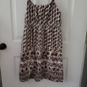 Adidas Brown and White Midi Dress